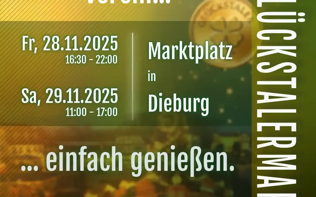 Save the Date – SGD freut sich auf Euren Besuch auf dem Glückstalermarkt in Dieburg